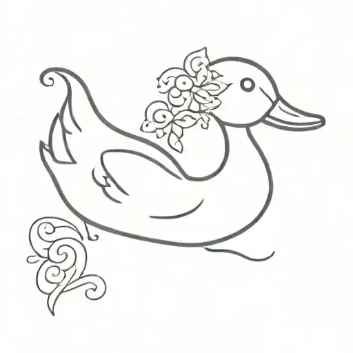 a duck outline with henna designs inside  tattoo design idea