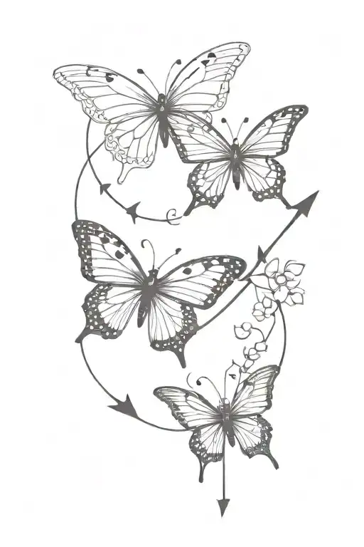 A Butterfly, A Dove, A Sun Flowerwith A Semi Colon Tattoo In An Arrow. I Want It On My Fingers"  tattoo design idea