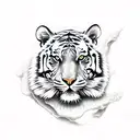 Tiger with skull tattoo design idea