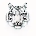 Tiger with skull tattoo design idea