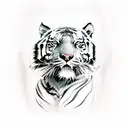 Tiger with skull tattoo design idea
