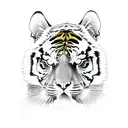 Tiger with skull tattoo design idea