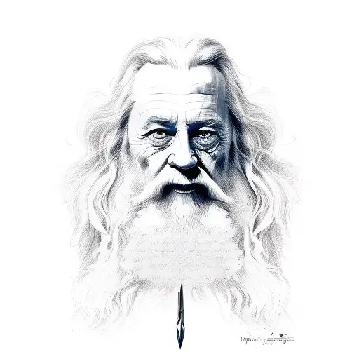 Gandalf with eagle tattoo design idea