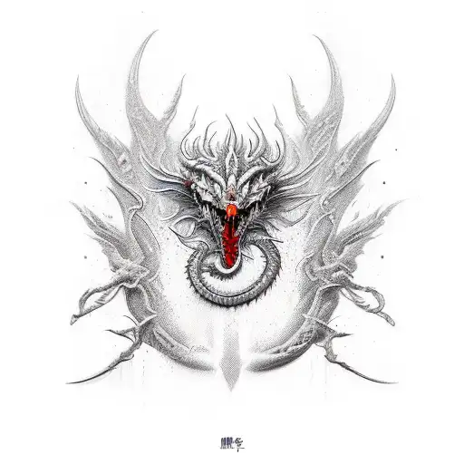 Dragon and fire tattoo design idea