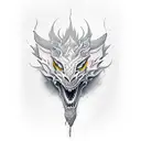 Dragon and fire tattoo design idea