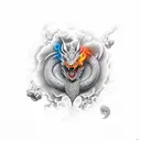 Dragon and fire tattoo design idea