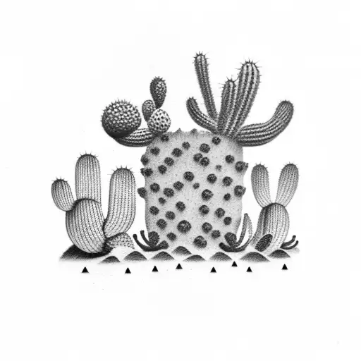 cactus smoking a joint tattoo design idea