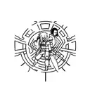 A minimalist tattoo featuring the iconic Elric brothers from Fullmetal Alchemist Brotherhood tattoo design idea