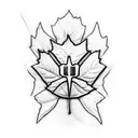 Ironman inside canadian leaf tattoo design idea