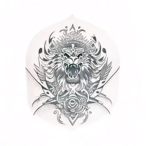 Eagle lion king  tattoo design idea