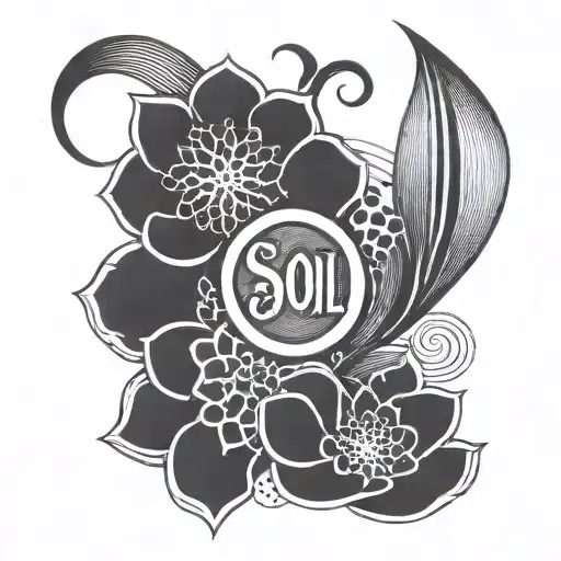 Incorporate the word S.O.U.L into a design representing family and identity tattoo design idea
