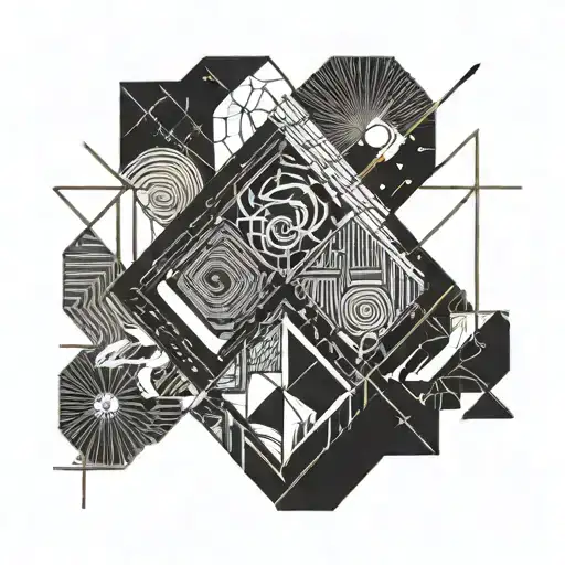 lucky 13 simple few lines  tattoo design idea