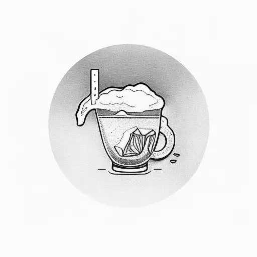 Bartender pouring coffee into a cocktail glass tattoo design idea