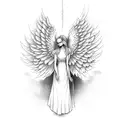 angel falling from sky tattoo design idea