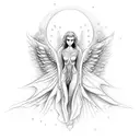 angel falling from sky tattoo design idea