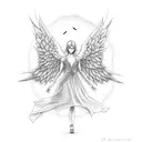 angel falling tattoo design idea