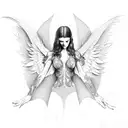 angel falling tattoo design idea