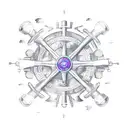 ship steering wheel tattoo design idea