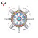 ship steering wheel tattoo design idea