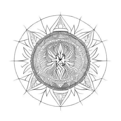 phoenix mandala tattoo design idea