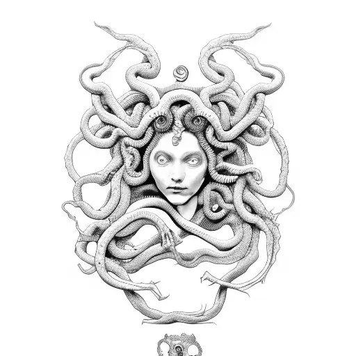 medusa tarot card tattoo design idea