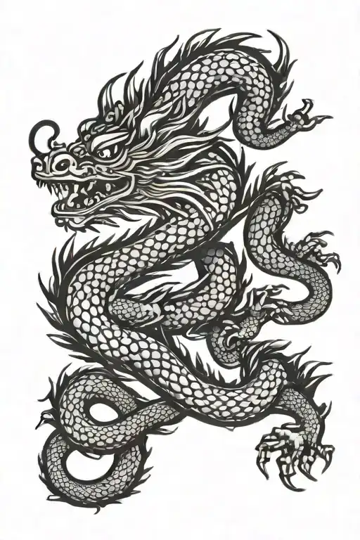 chines Dragon small tattoo design idea