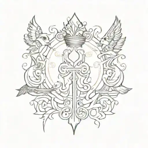 cardinal virtues discipline Justice wisdom courage symbols tattoo design idea