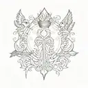 cardinal virtues discipline Justice wisdom courage symbols tattoo design idea