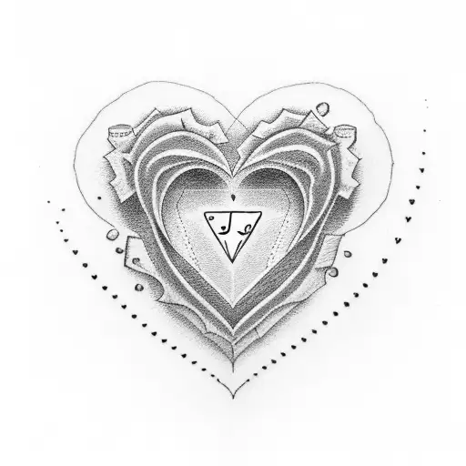 A minimalistic tattoo of the letters J and G forming a heart shape tattoo design idea