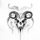 ram skull with snakes and spiders tattoo design idea