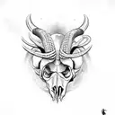 ram skull with snakes and spiders tattoo design idea