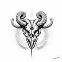 ram skull with snakes and spiders tattoo design idea