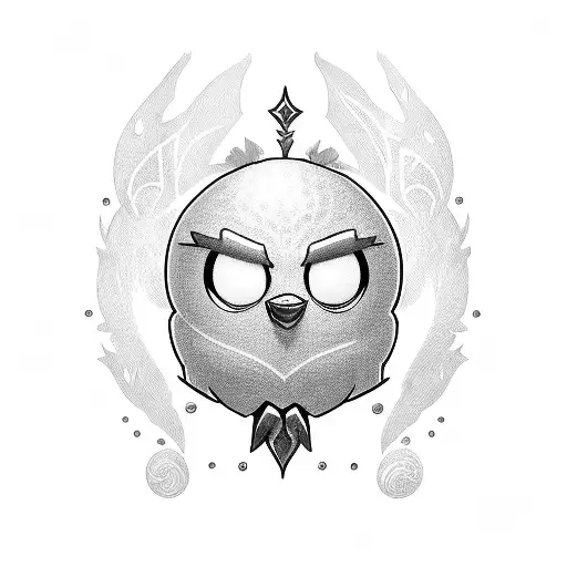 qiyana from league of legends as a puffle form club penguin tattoo design idea