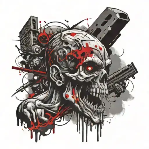 zombie apocalypse tattoo design idea