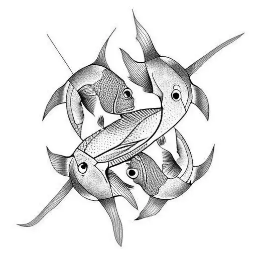two fish koi  tattoo design idea