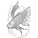 two fish koi  tattoo design idea