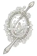 oar with the aquarius sign incorporated tattoo design idea