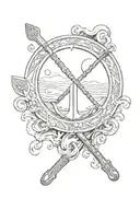 oar with the aquarius sign incorporated tattoo design idea