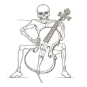 a skeleton with a cello   tattoo design idea