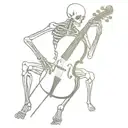 a skeleton with a cello   tattoo design idea