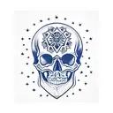 Skull star tattoo design idea