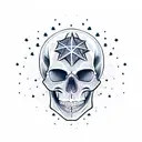 Skull star tattoo design idea