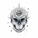 Skull star tattoo design idea