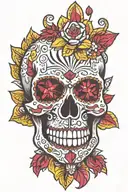 mexican skull ruby diamond tattoo design idea