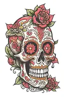 mexican skull ruby diamond tattoo design idea