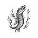crocodile , redfish tattoo design idea