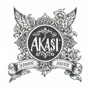 Create a tattoo based on my name: Aakash, place of birth: kolhapur and Zodiac sign: Gemini  tattoo design idea