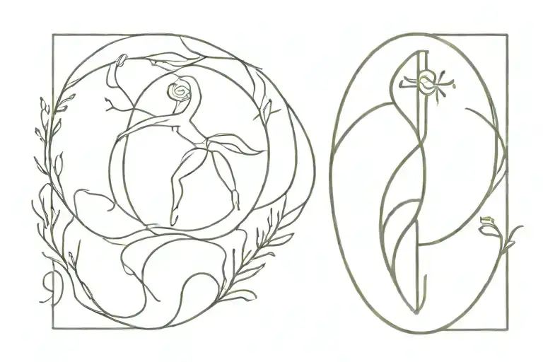 virgo and cancer zodiac sign tattoo design idea