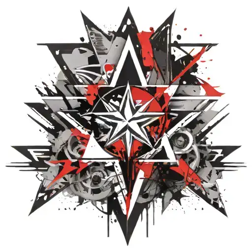 Polaris star and Air Force logo tattoo design idea