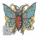 stain glass window mothman  tattoo design idea